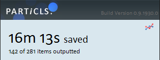 Die durch Particls "gesparte" Zeit.